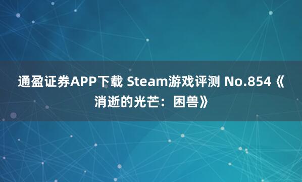 通盈证券APP下载 Steam游戏评测 No.854《消逝的光芒：困兽》