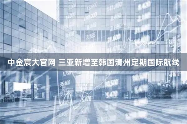 中金宸大官网 三亚新增至韩国清州定期国际航线